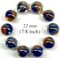 FUNFAIR Red/Blue Cats Eye Iridescent Glass Marbles 22mm (7/8 inch) SHOOTER (Lot of 10)
